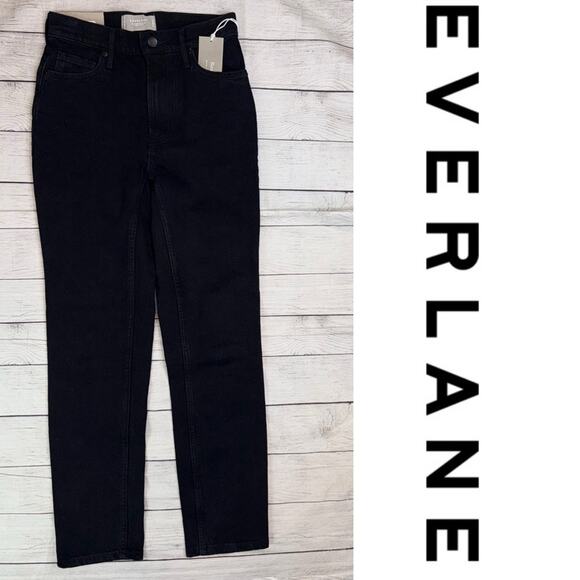 Everlane NWT Women's The Original Cheeky Jean with Stretch  Black Denim Size 24 - Picture 3 of 10